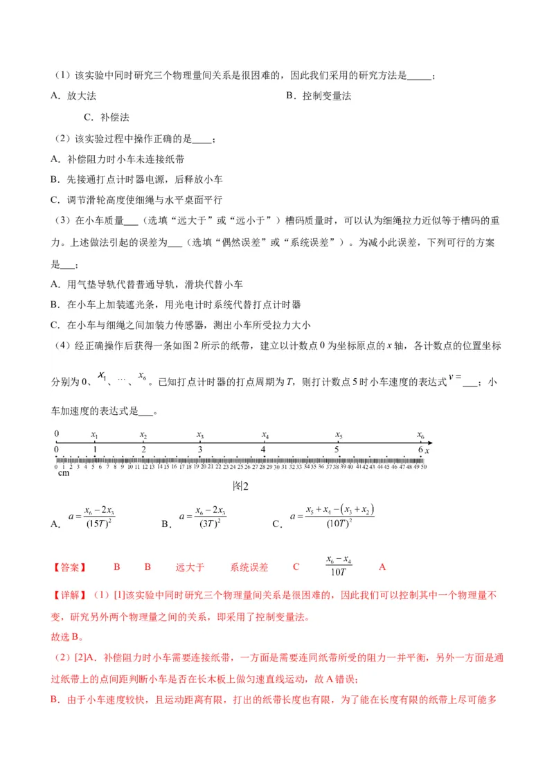 专题02力学实验通性通法讲解（解析版）_2025高中物理模型方法技巧高三复习专题练习讲义_高考物理备考技巧