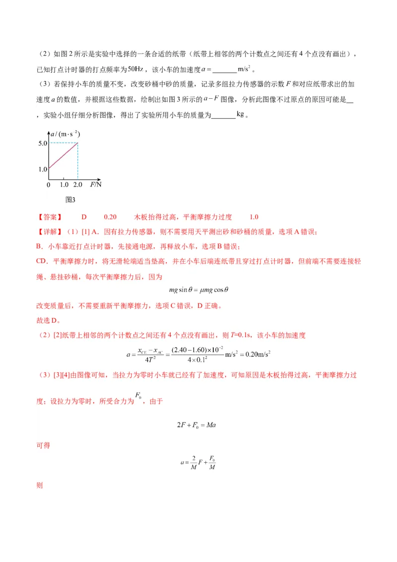 专题02力学实验通性通法讲解（解析版）_2025高中物理模型方法技巧高三复习专题练习讲义_高考物理备考技巧