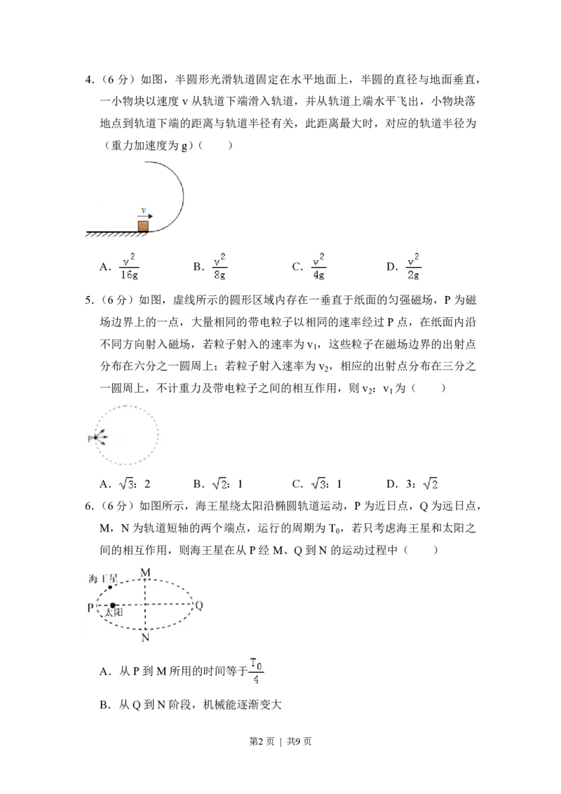 2017年高考物理试卷（新课标Ⅱ）（空白卷）_物理历年高考真题_新&middot;PDF版2008-2025&middot;高考物理真题_物理（按省份分类）2008-2025_2008-2025&middot;（内蒙古）物理高考真题