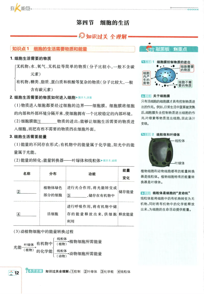 2026版《初中必刷题》生物RJ7上狂K重点_A007初中必刷合集2_A039初中必刷题合集_7上_2026版《初中必刷题》生物RJ7上