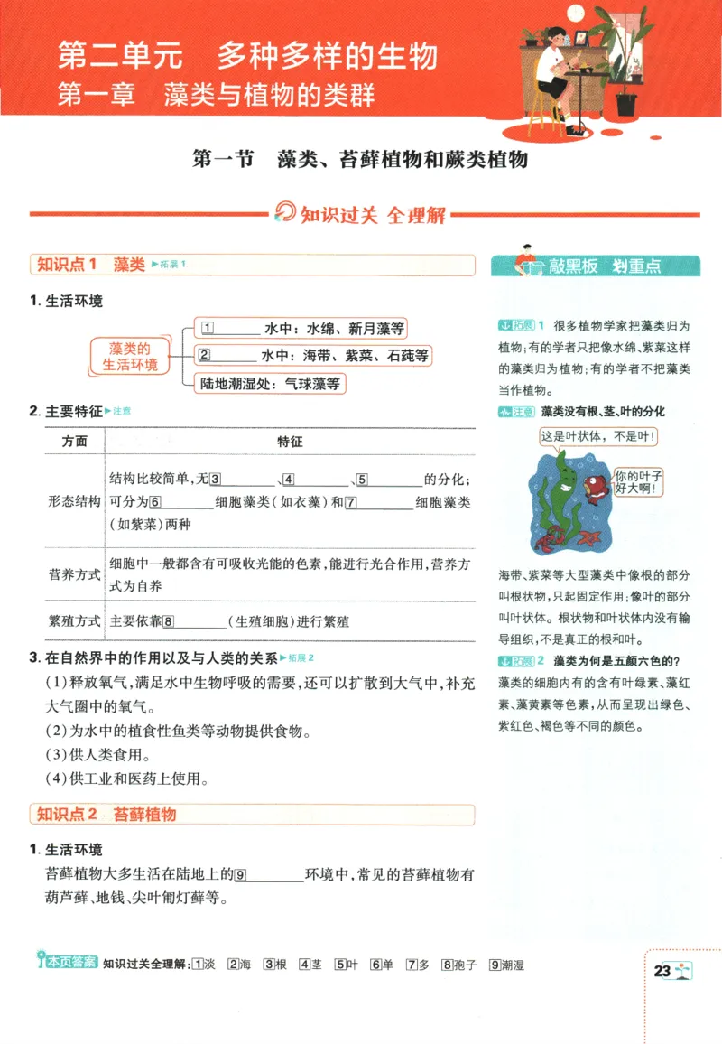 2026版《初中必刷题》生物RJ7上狂K重点_A007初中必刷合集2_A039初中必刷题合集_7上_2026版《初中必刷题》生物RJ7上