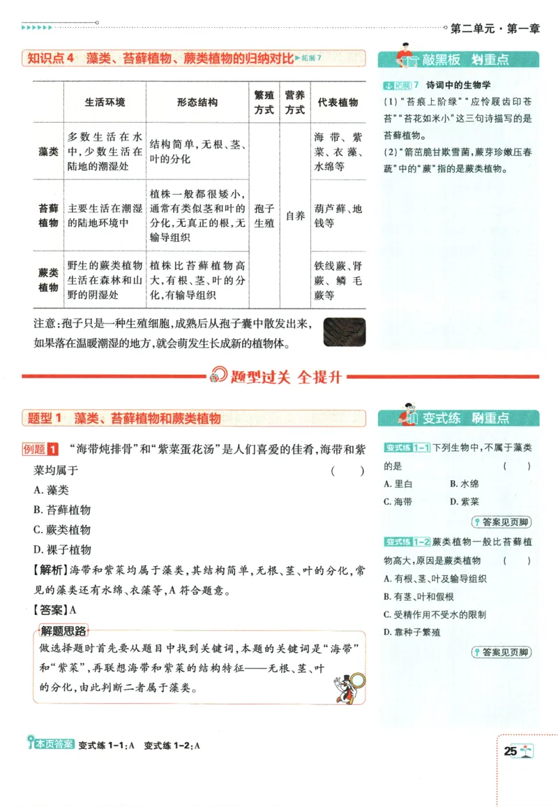 2026版《初中必刷题》生物RJ7上狂K重点_A007初中必刷合集2_A039初中必刷题合集_7上_2026版《初中必刷题》生物RJ7上
