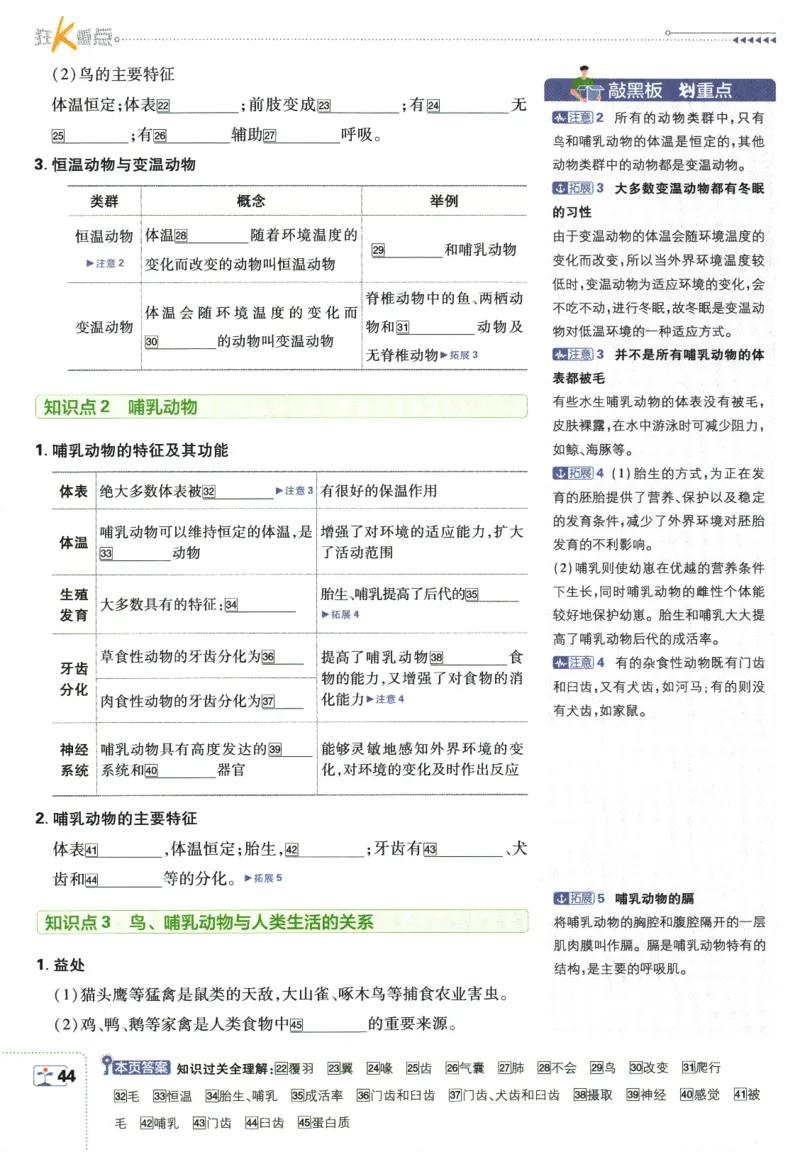 2026版《初中必刷题》生物RJ7上狂K重点_A007初中必刷合集2_A039初中必刷题合集_7上_2026版《初中必刷题》生物RJ7上