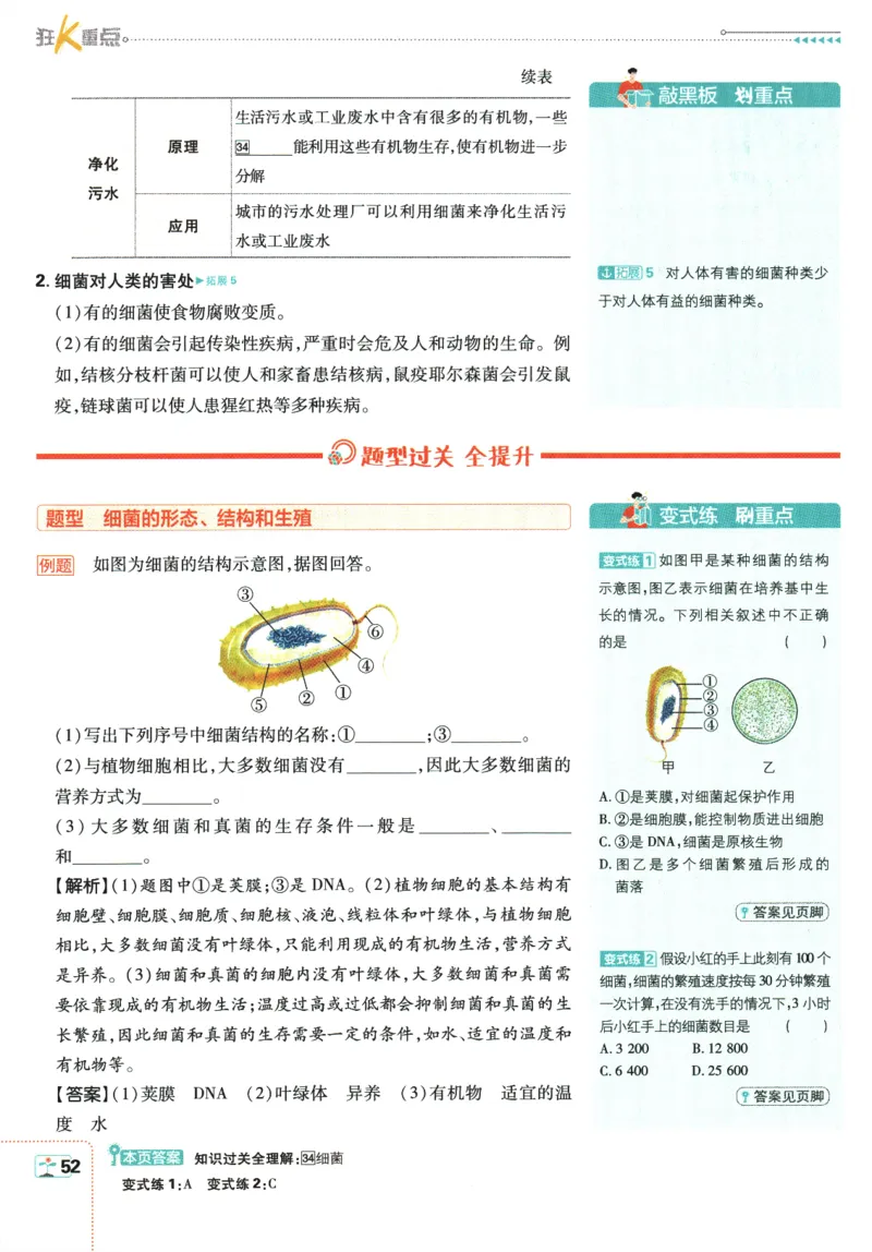 2026版《初中必刷题》生物RJ7上狂K重点_A007初中必刷合集2_A039初中必刷题合集_7上_2026版《初中必刷题》生物RJ7上