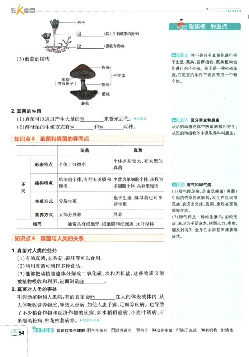 2026版《初中必刷题》生物RJ7上狂K重点_A007初中必刷合集2_A039初中必刷题合集_7上_2026版《初中必刷题》生物RJ7上