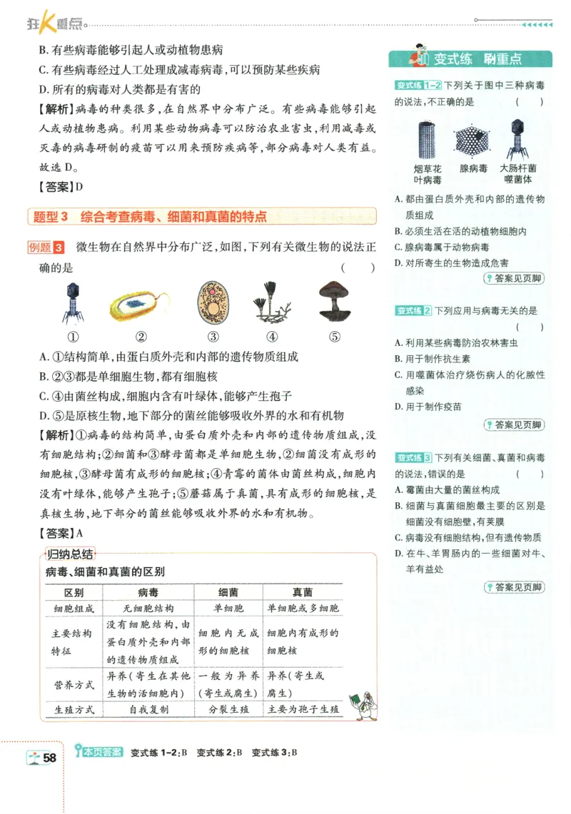 2026版《初中必刷题》生物RJ7上狂K重点_A007初中必刷合集2_A039初中必刷题合集_7上_2026版《初中必刷题》生物RJ7上