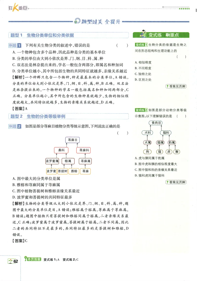 2026版《初中必刷题》生物RJ7上狂K重点_A007初中必刷合集2_A039初中必刷题合集_7上_2026版《初中必刷题》生物RJ7上