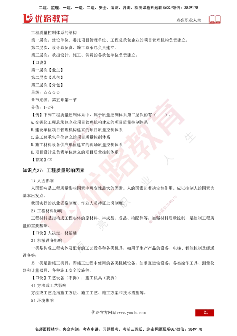 2025一建《项目管理》口诀妙记打印版_2026年一级建造师_2026年一建管理_2025年一建管理SVIP_02-基础精讲✿高端面授✿深度强化_55-管理《口诀妙记班》王老师YL