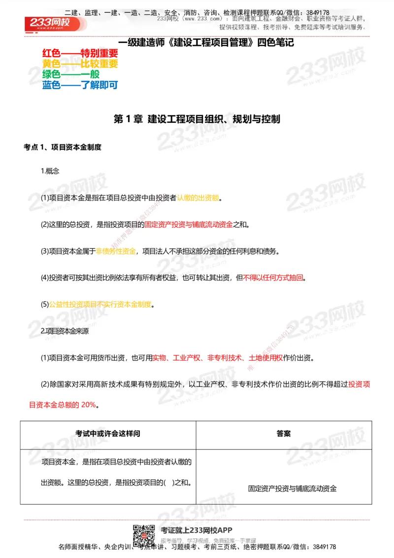 233-管理-四色笔记_2026年一级建造师_2026年一建管理_2025年一建管理SVIP_01-精华文档✿电子教材✿历年真题_45-管理《模考大赛试卷+四色笔记》233