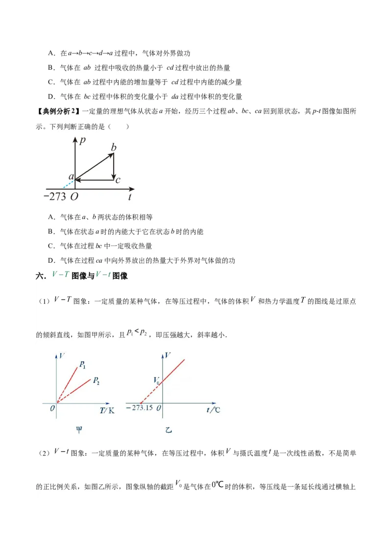 专题08热学中的图像（原卷版）_2025高中物理模型方法技巧高三复习专题练习讲义_高考物理图像与方法