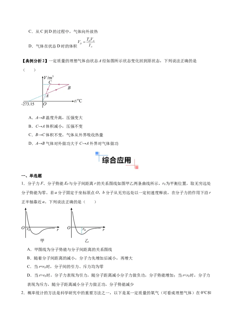 专题08热学中的图像（原卷版）_2025高中物理模型方法技巧高三复习专题练习讲义_高考物理图像与方法