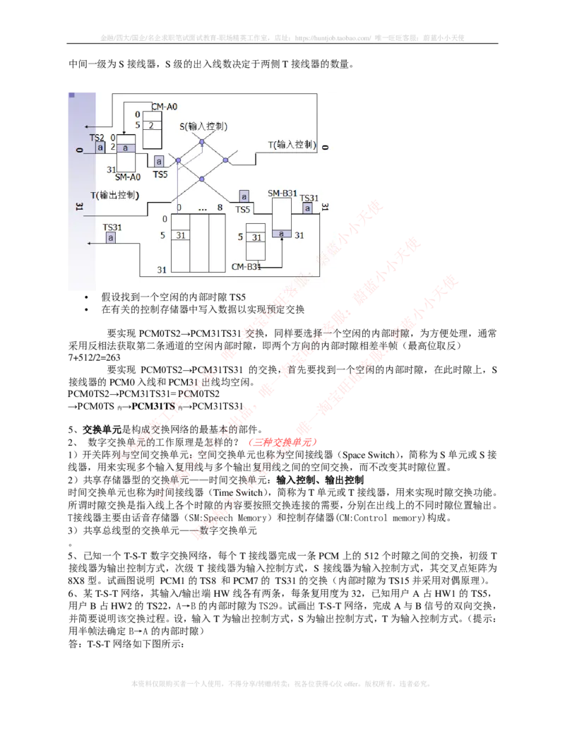 通信类-现代交换复习知识点_三桶油_中国石油_中石油笔试_笔试。！_7-专业测试部分（仅需看自己专业即可）_3.14通信类
