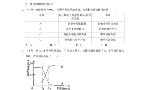 2017年高考生物试卷（天津）（空白卷）_生物历年高考真题_新&middot;Word版2008-2025&middot;高考生物真题_生物（按年份分类）2008-2025_2017&middot;高考生物真题