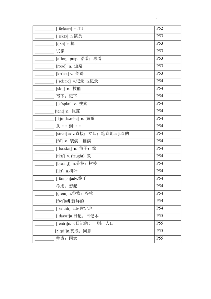 2024-2025学年人教版英语七年级下册各单元单词默写表_初中英语新版_最新人教版英语七年级下册_七下英语2025版_05.2025春英语人教7下单词表+默写_新七下人教版默写