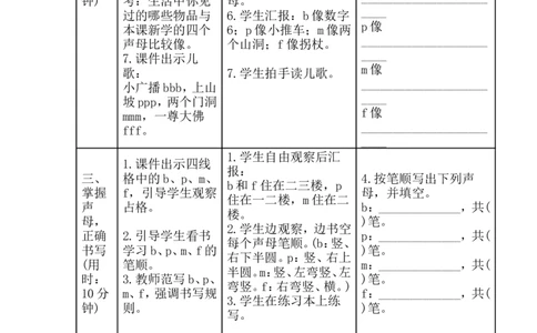 bpmf导学案_幼小衔接全套_7.幼小衔接全套_01、拼音_1、拼音课件及教案、练习题等_03bpmf