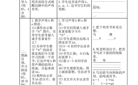 bpmf导学案_幼小衔接全套_7.幼小衔接全套_01、拼音_1、拼音课件及教案、练习题等_03bpmf