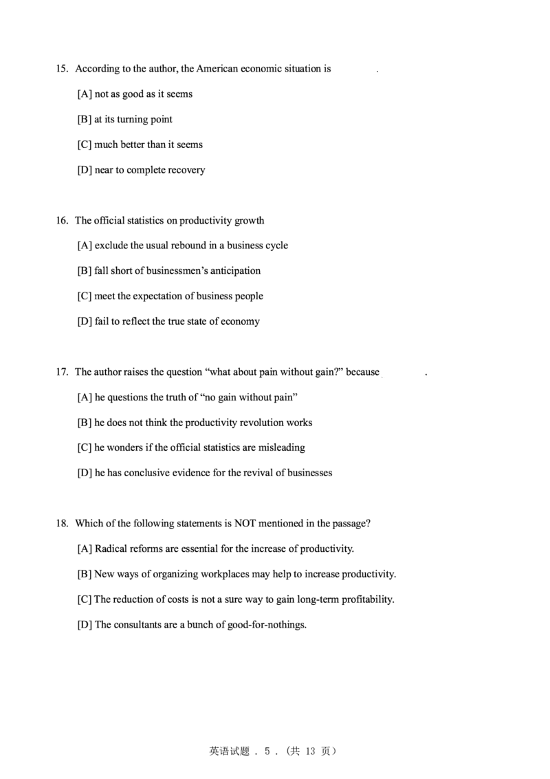 1998年考研英语真题（可复制、可搜索）(1)_❤️1.1980-2009年考研英语真题及解析(英语一二通用）_01、真题部分（英语一二通用）