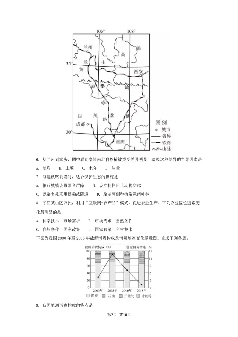 2017年高考地理试卷（浙江）（11月）（空白卷）_地理历年高考真题_新&middot;Word版2008-2025&middot;高考地理真题_地理（按试卷类型分类）2008-2025_自主命题卷&middot;地理（2008-2025）
