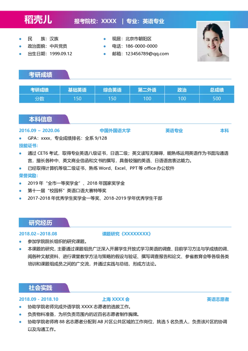 英语类专业_26考研复试_10考研复试资料25_2025考研复试简历124款_按专业分类