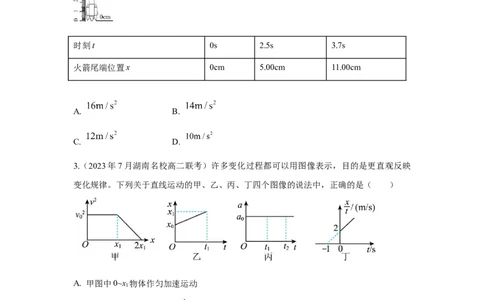 模型1匀变速运动模型（原卷版）_2025高中物理模型方法技巧高三复习专题练习讲义_高考物理模型最新模拟题专项训练