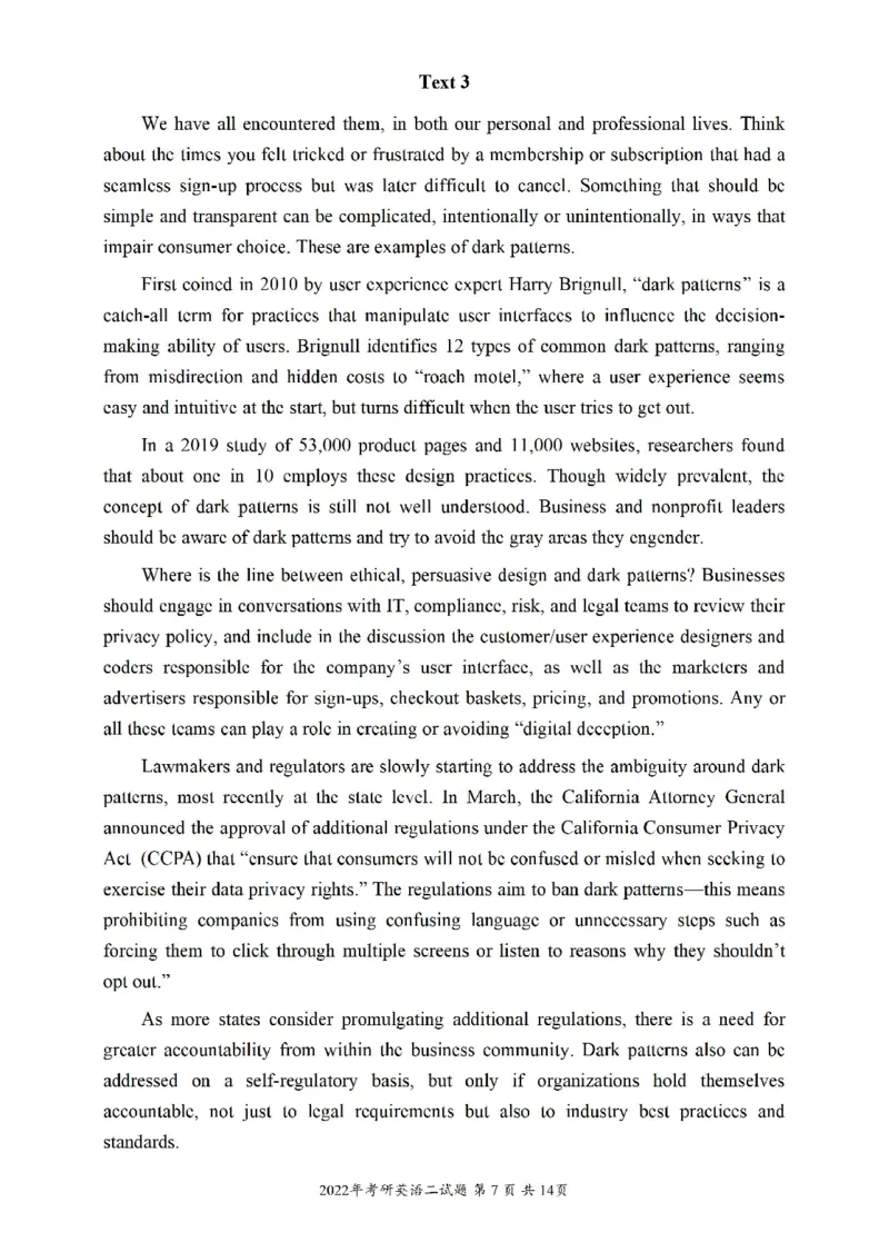 2022年考研英语二真题可复制搜索查词(1)_❤️2.2010-2024年考研英语二真题及解析_01、真题部分