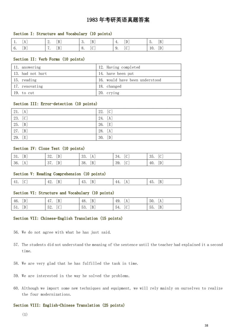 1980&mdash;1985年历年考研英语真题集_❤️1.1980-2009年考研英语真题及解析(英语一二通用）_01、真题部分（英语一二通用）_1980-1997年真题