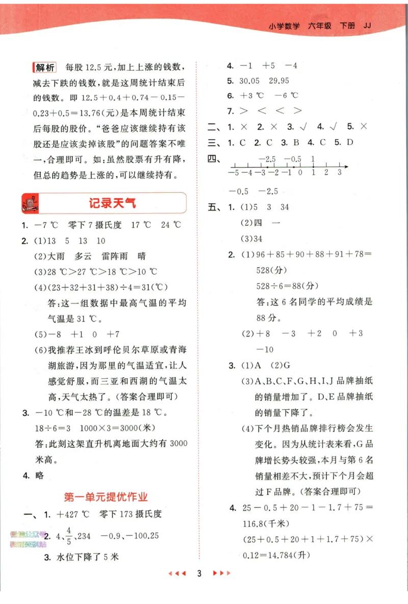 53天天练六年级下册数学冀教版答案_2024年人教版小学数学一二三四五六年级上册下册期中期末试a0747_小学全科《同步练习+精品试卷》打包下载（1-6年级单元月考期中期末试卷）_小学数学