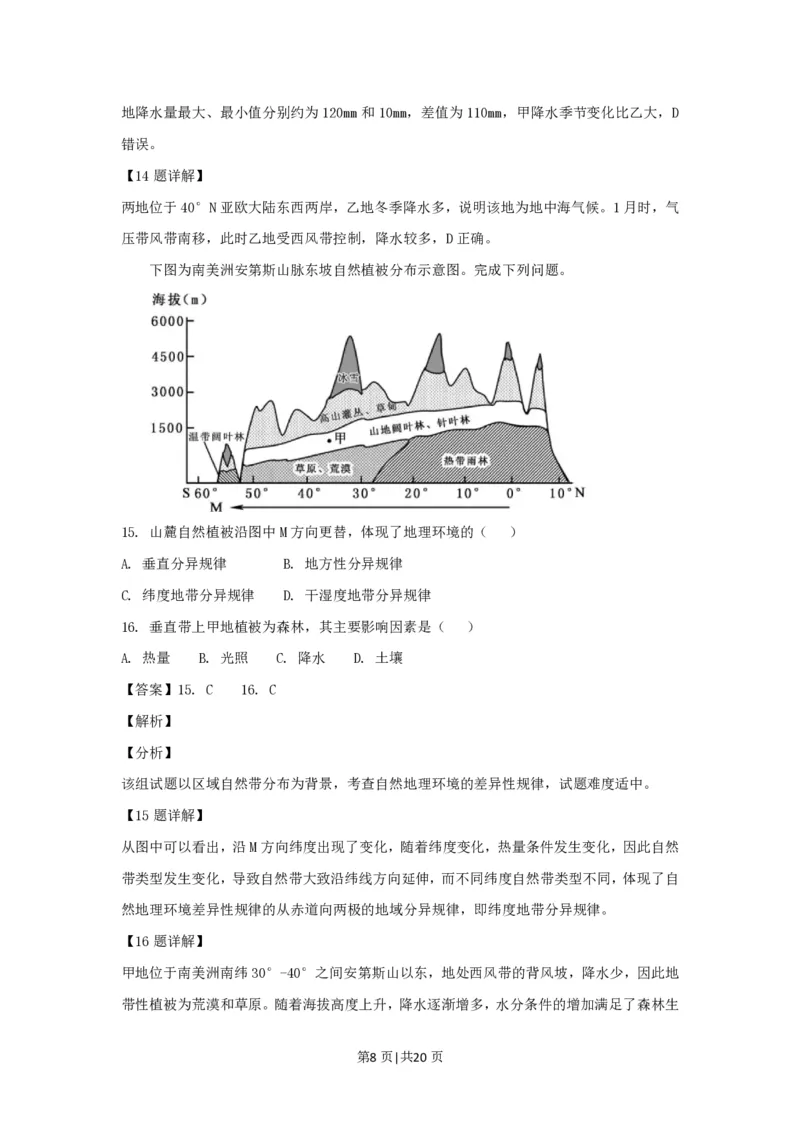 2018年高考地理试卷（浙江）（11月）（解析卷）_地理历年高考真题_新&middot;PDF版2008-2025&middot;高考地理真题_地理（按年份分类）2008-2025_2018&middot;地理高考真题