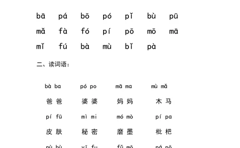 0011拼音天天练(1)_幼小衔接语文