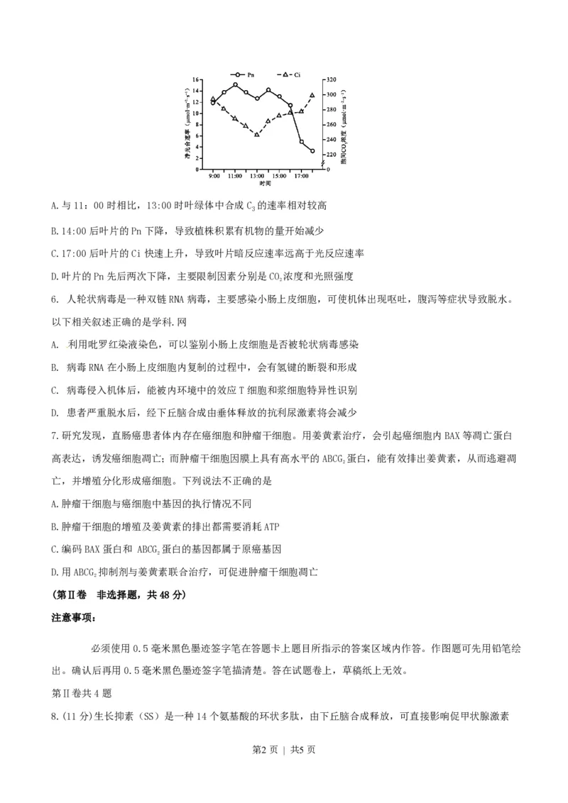 2016年高考生物试卷（四川）（空白卷）_生物历年高考真题_新&middot;PDF版2008-2025&middot;高考生物真题_生物（按年份分类）2008-2025_2016&middot;高考生物真题