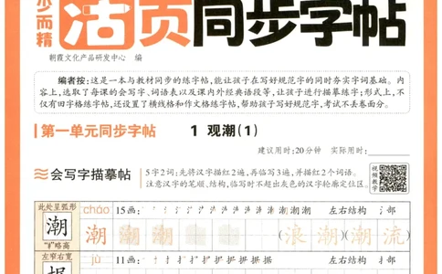 25秋王朝霞活页同步字帖-4年级上_25秋《王朝霞语文活页同步字帖》1-6上