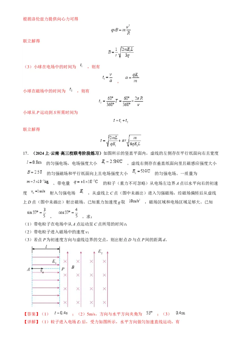 专题13带电粒子在组（复）合场中运动的核心问题（解析版）_2025高中物理模型方法技巧高三复习专题练习讲义_高考物理热点模型