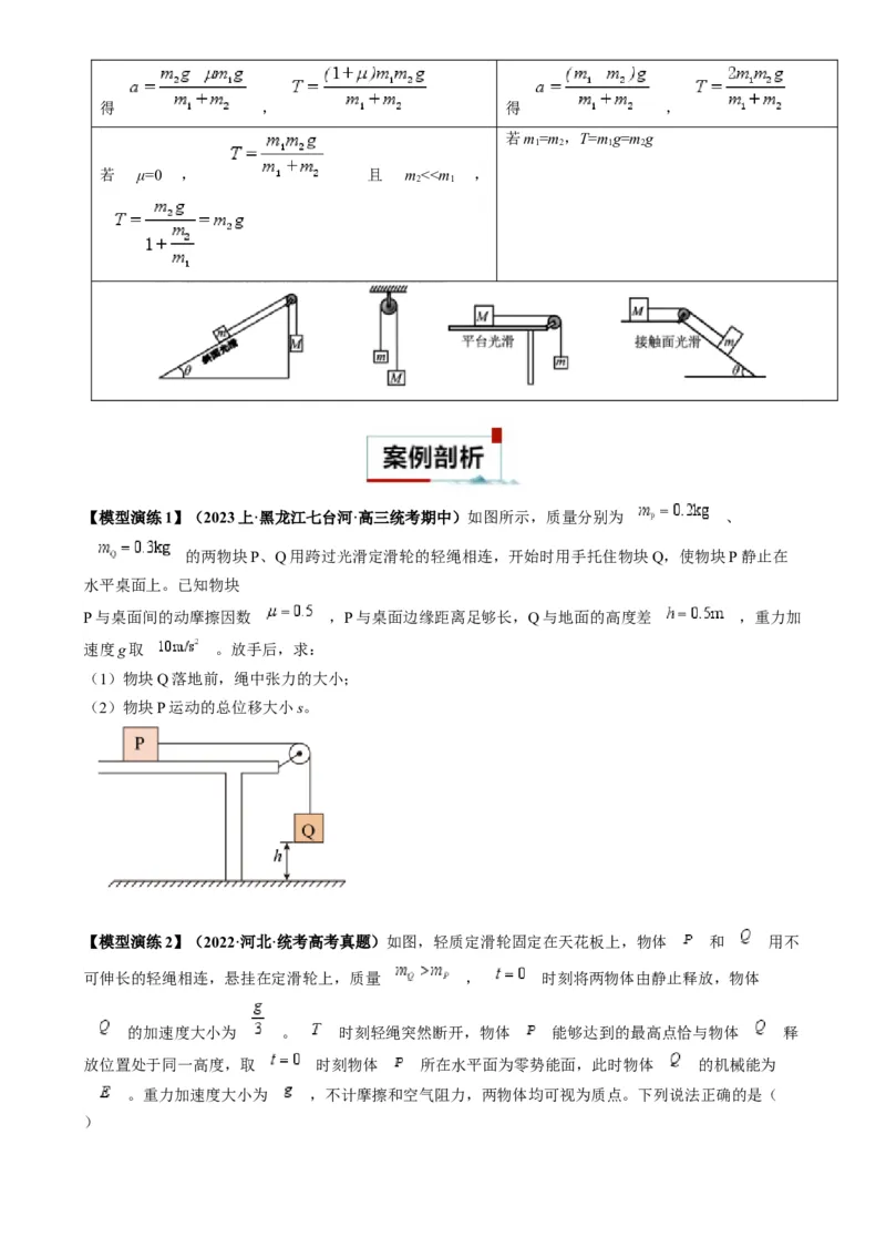 专题04连接体模型（原卷版）_2025高中物理模型方法技巧高三复习专题练习讲义_高考物理热点模型