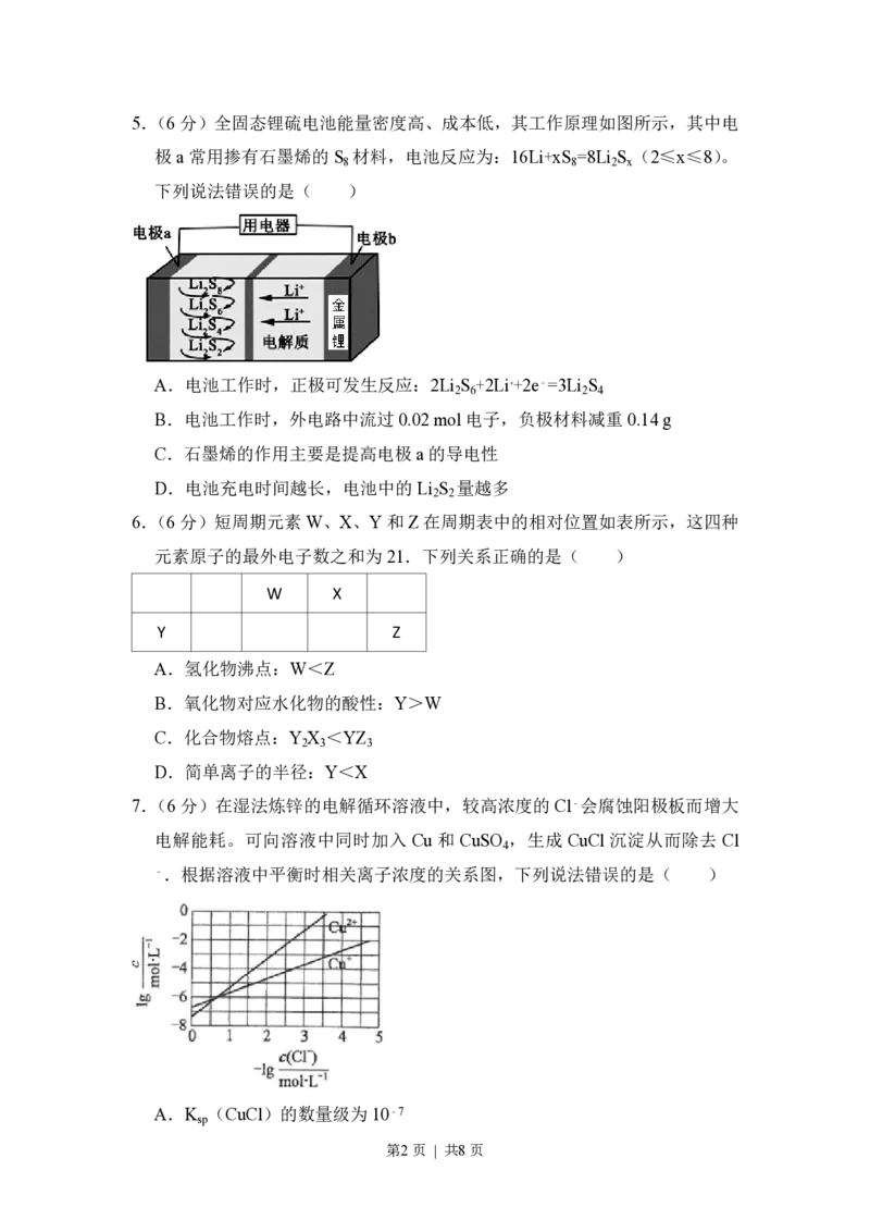 2017年高考化学试卷（新课标Ⅲ）（空白卷）_历年高考真题合集_化学历年高考真题_新&middot;PDF版2008-2025&middot;高考化学真题_化学（按试卷类型分类）2008-2025_全国卷&middot;化学（2008-2024）