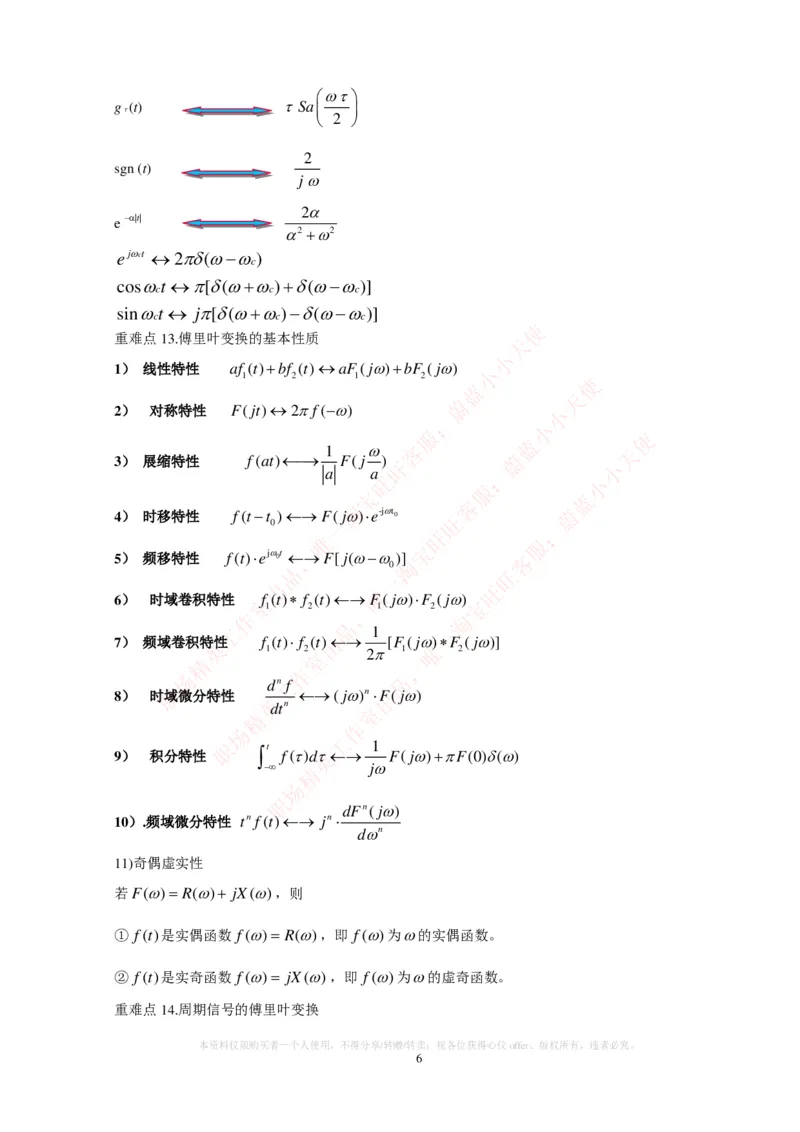 通信类-信号与系统_复习知识总结_2025春招题库汇总_国企题库_中国烟草_3Yancao笔试专业完整知识点（仅需看本专业）_3.14通信类