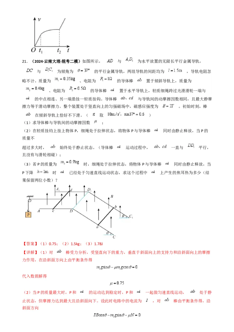 专题15电磁感应中的棒轨模型（解析版）_2025高中物理模型方法技巧高三复习专题练习讲义_高考物理热点模型