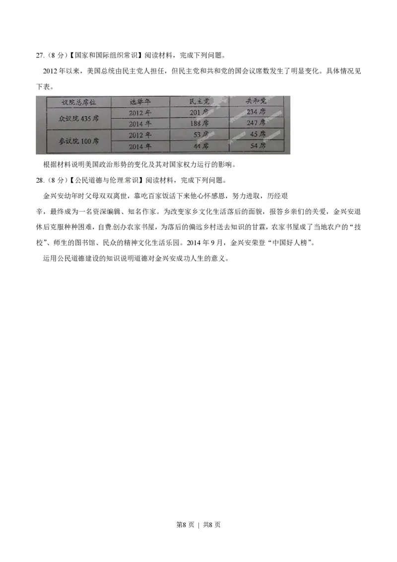 2015年高考政治试卷（海南）（空白卷）_政治历年高考真题_新&middot;PDF版2008-2025&middot;高考政治真题_政治（按试卷类型分类）2008-2025_自主命题卷&middot;政治（2008-2025）_海南自主命题&middot;政治（2008-2024）