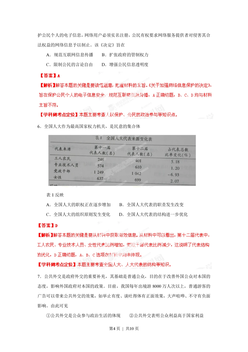2013年高考政治试卷（重庆）（解析卷）_政治历年高考真题_新&middot;PDF版2008-2025&middot;高考政治真题_政治（按年份分类）2008-2025_2013&middot;政治高考真题