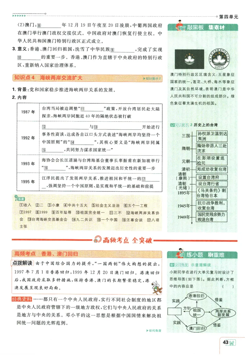 2026春《初中必刷题》历史RJ8下狂K重点_2026春《初中必刷题》历史RJ8下