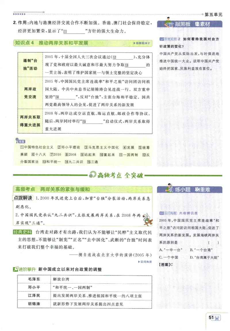 2026春《初中必刷题》历史RJ8下狂K重点_2026春《初中必刷题》历史RJ8下