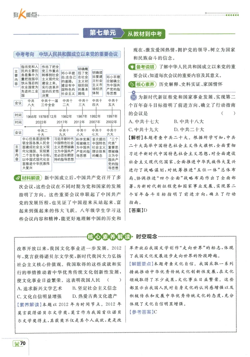 2026春《初中必刷题》历史RJ8下狂K重点_2026春《初中必刷题》历史RJ8下