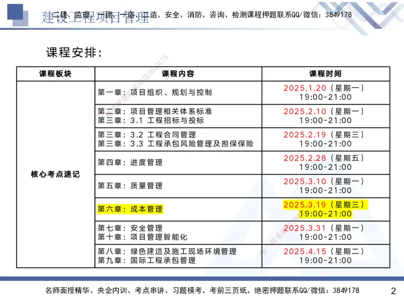 06.2025黄雨诗-核心考点速记-管理6_2026年一级建造师_2026年一建管理_2025年一建管理SVIP_02-基础精讲✿高端面授✿深度强化_33-管理《核心考点速记》黄雨诗HX_讲义