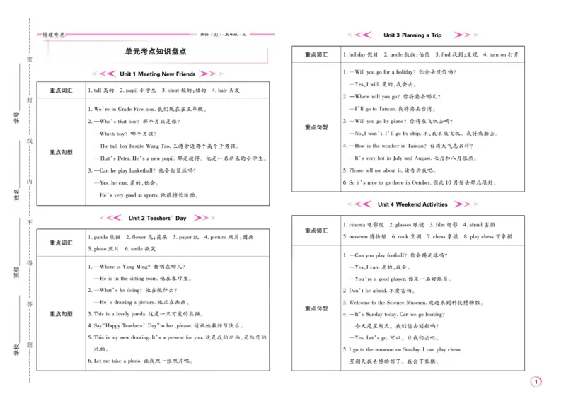 《期末大盘点》五年级上册英语闽教版_2024年人教版小学数学一二三四五六年级上册下册期中期末试a0747_小学全科《同步练习+精品试卷》打包下载（1-6年级单元月考期中期末试卷）