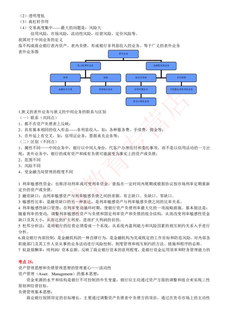 金融专项讲义--商业银行考点归纳总结（提高巩固篇）_2025春招题库汇总_十大行测题库_2023年十大热门题库更新中_09、易考汇总_银行笔试包含专业题_专项讲义