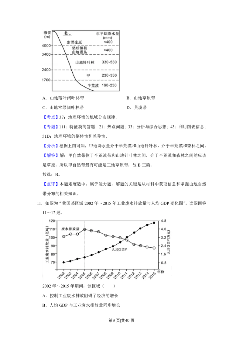 2018年高考地理试卷（江苏）（解析卷）_地理历年高考真题_新&middot;PDF版2008-2025&middot;高考地理真题_地理（按试卷类型分类）2008-2025_自主命题卷&middot;地理（2008-2025）