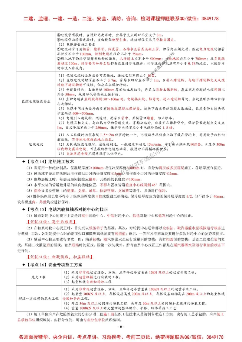 2025年一级建造师《机电工程管理与实务》考前七页纸_2026年一级建造师_2026年一建机电_2025年一建机电SVIP_05-考前密训✿央企特训✿机构普押_07-机电《央企内部7页纸》SMR推荐