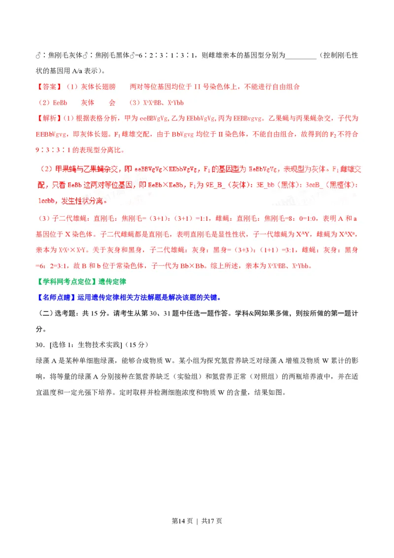 2017年高考生物试卷（海南）（解析卷）_生物历年高考真题_新&middot;PDF版2008-2025&middot;高考生物真题_生物（按年份分类）2008-2025_2017&middot;高考生物真题