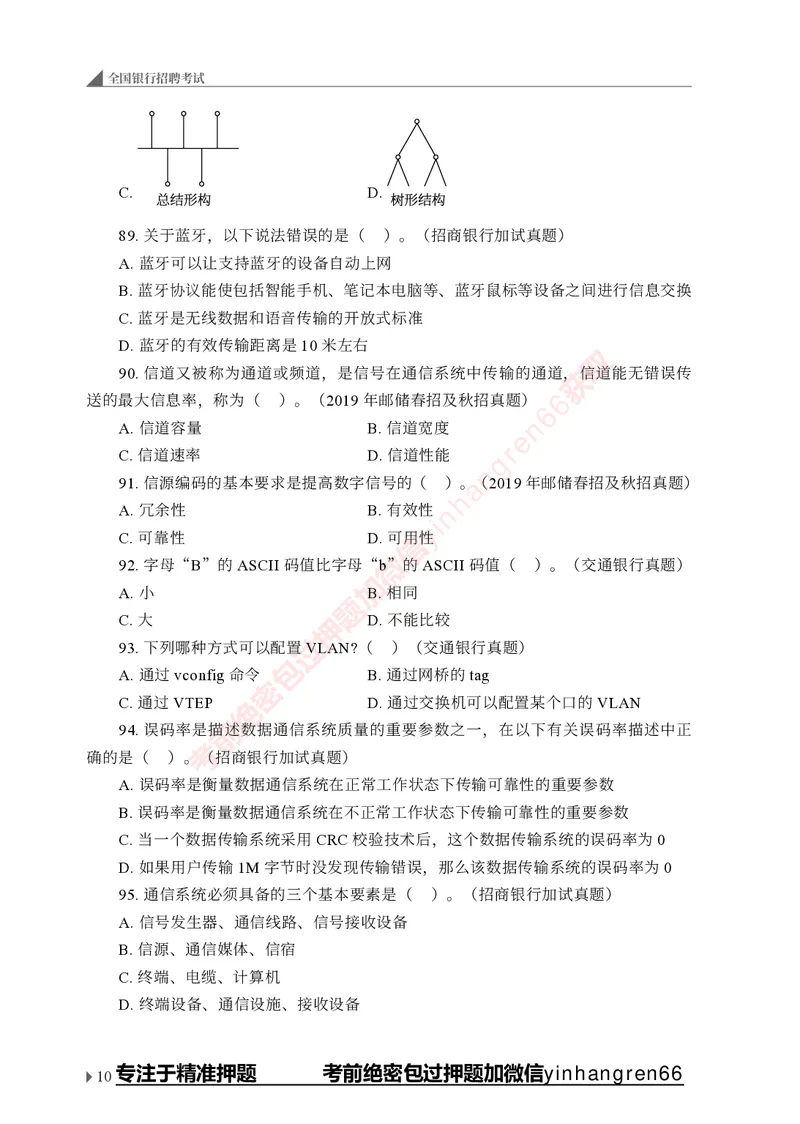 银行招聘考试&middot;实战刷题&middot;计算机专业知识_2025春招题库汇总_银行题库-1_银行全套上岸资料_讲义+题库+冲刺_09、信息科技岗专用（解题技巧归纳总结+必考题库+真题汇编）全