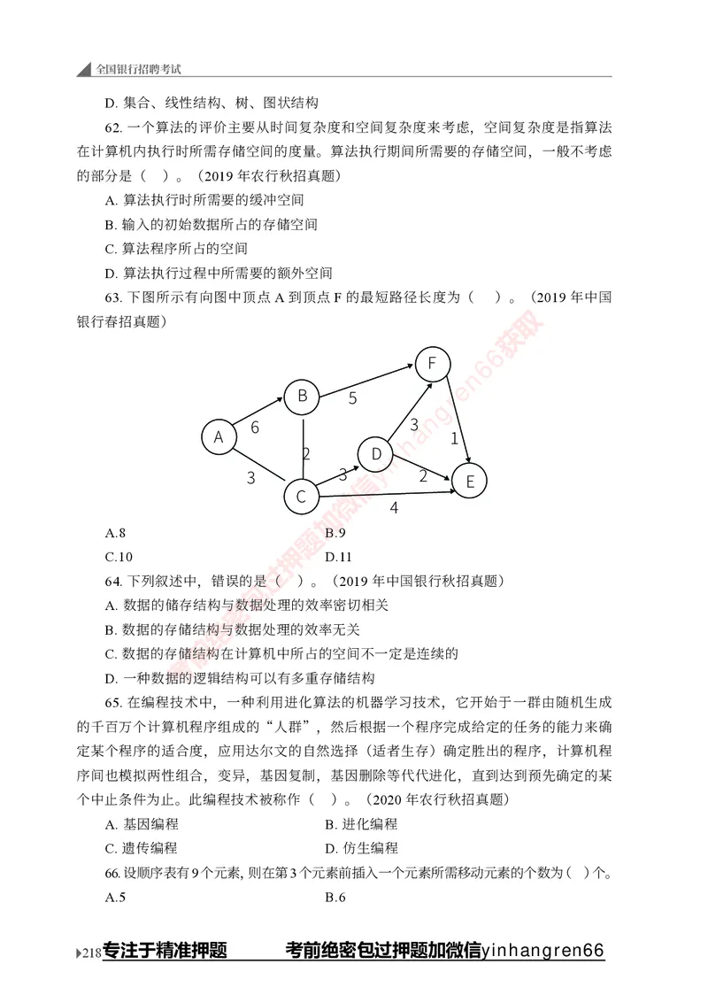 银行招聘考试&middot;实战刷题&middot;计算机专业知识_2025春招题库汇总_银行题库-1_银行全套上岸资料_讲义+题库+冲刺_09、信息科技岗专用（解题技巧归纳总结+必考题库+真题汇编）全