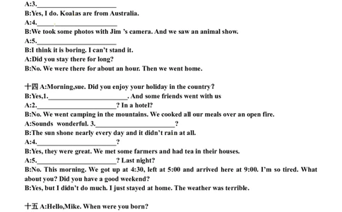 12.八年级上学期英语期末复习之补全对话专练（含答案）_初中英语新版_最新人教版英语八年级上册_老版（含有参考价值）